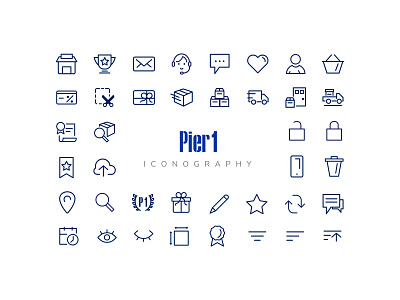 Pier 1 Iconography brand ecommerce icon icons idenity illustration mark set type ui