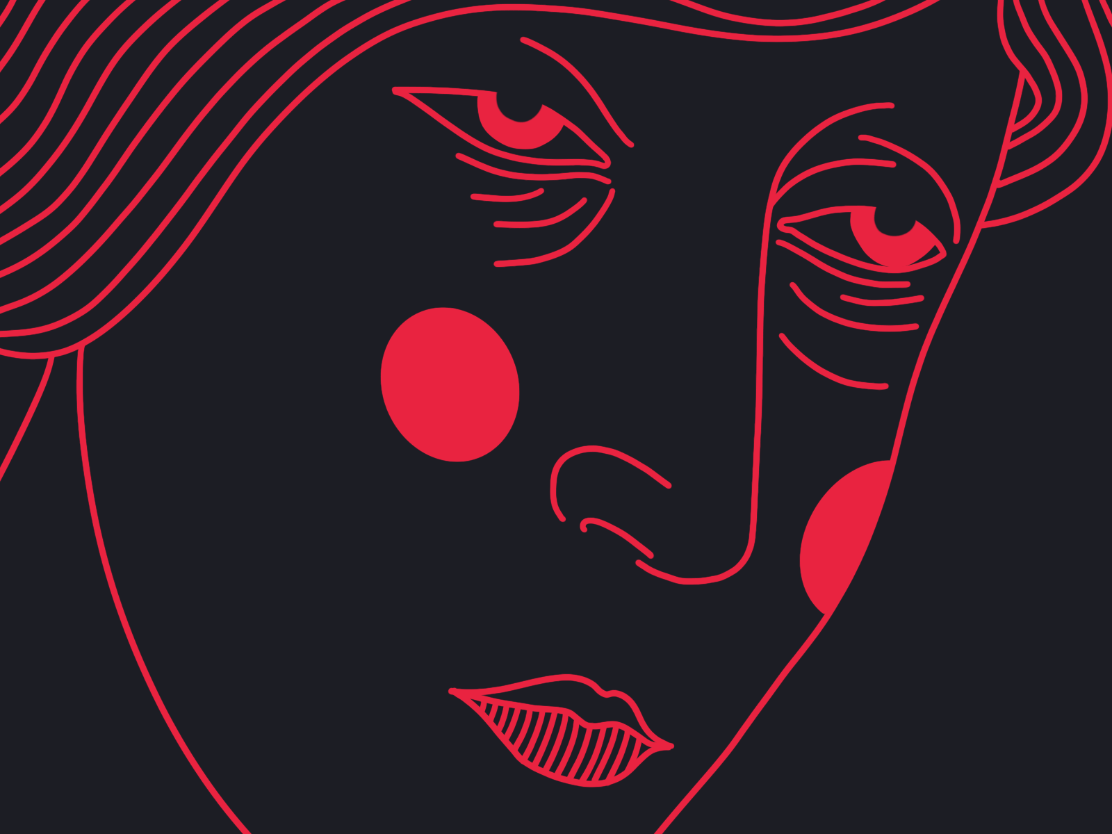 tears 2d animation black color design face illustration procreate red tears woman