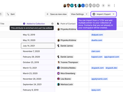 Tooltips & Enriched Attributes collaboration columns crm product table tooltip ui ux