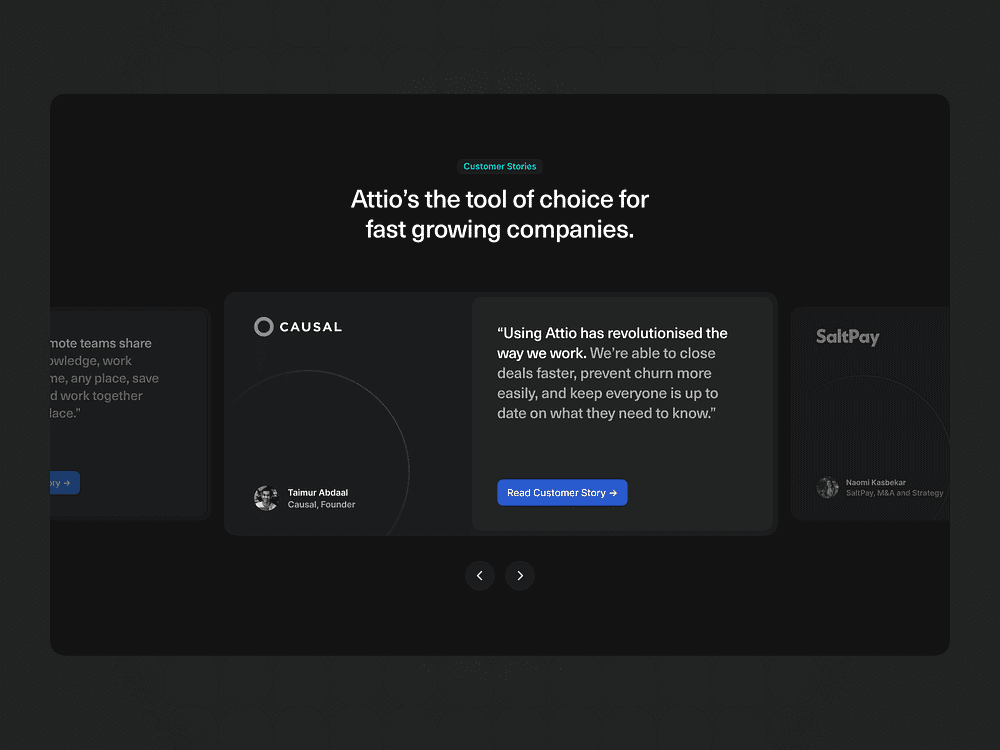 Customer Stories by Attio on Dribbble