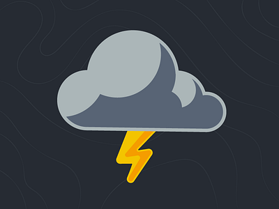 Stormy cloud design flat icon thunder