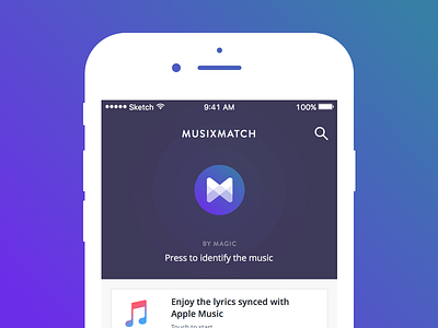 Musixmatch app clone amazing colors design flat gradients icons ios musixmatch ui ux