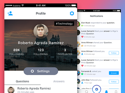 asktrix notifications and profile design awesome colors fresh ios notifications