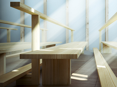 SAINT BENEDICT CHAPEL 3d interior peter zumthor pixelfactory render