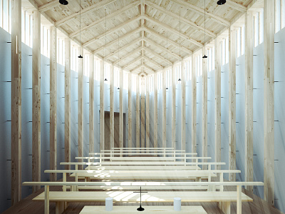 SAINT BENEDICT CHAPEL 3d interior peter zumthor pixelfactory render