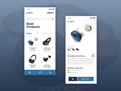 Bose Wireless Headphones app design flat icon love ui ux vector