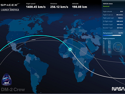 SpaceX NASA Flight Plan blue flight future missioncontrol sketch space spaceship spacetravel spacex ui usa ux