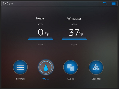 Refrigerator Interface blue conceptual dark design ice interface photoshop ui water