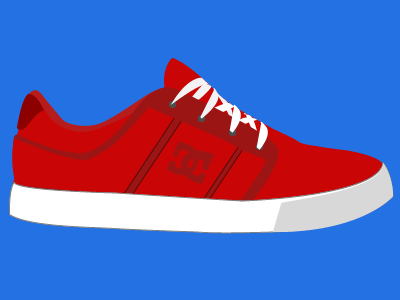 DC RD grand blue dcshoes flat illustration red shoes