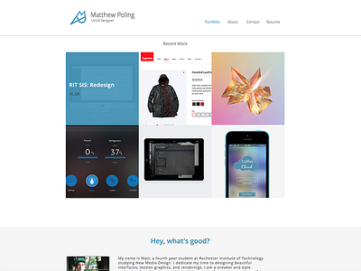 New Portfolio Site adobe muse adobe photoshop clean css design html interaction portfolio student ui ux website