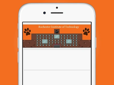 RIT Pulldown screen graphic adobe college illustration illustrator orange photoshop pulldown rit school ui ux yikyak