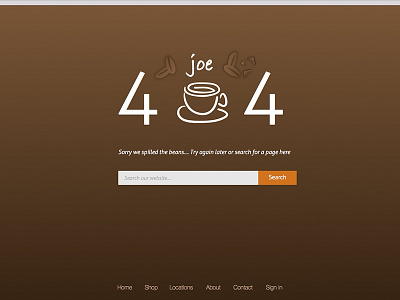 Day 008 - 404 Page 008 404 beans coffee dailyui error photoshop sketch ui web