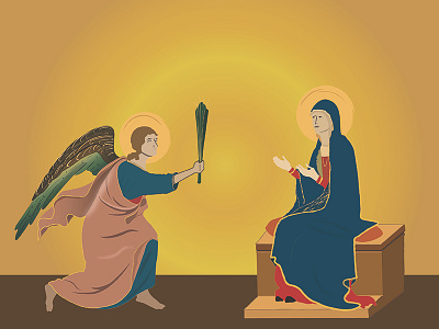 Annunciation altarpiece annunciation florence illustration illustrator paint renaissance vector