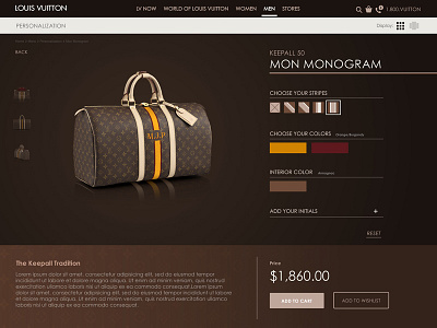 Day 033 - Customize Product brown customize customizeproduct dailyui ecommerce fashion louisvuitton product shopping sketch web