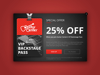 Day 036 - Special Offer advertisement dailyui ecommerce guitar modal promotion red specialoffer web
