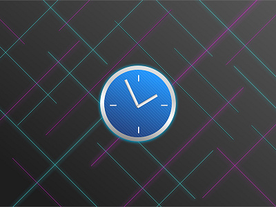 Neon Clock Icon blue clock glow icon neon sketch ios time watch