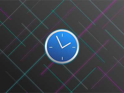 Neon Clock Icon 