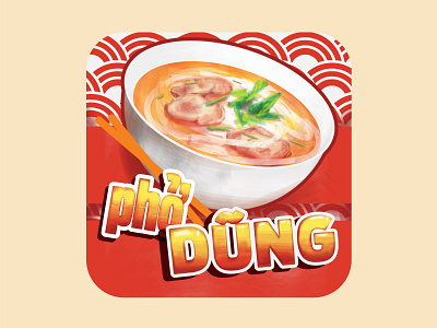 Vietnamese Pho label illustration branding design icon illustration logo vector