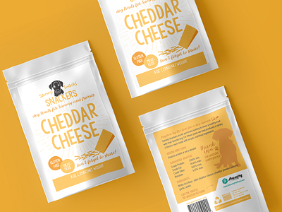 Sammy Snacks Snackers - Cheddar branding design graphic design illustration label packaging design pet pet food vector