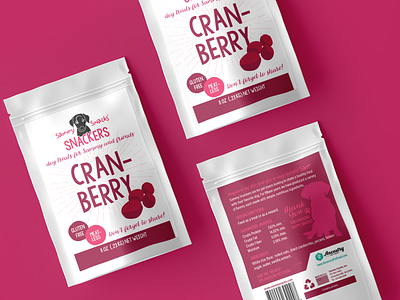 Sammy Snacks Snackers - Cranberry branding design graphic design illustration label packaging design pet food redesign vector