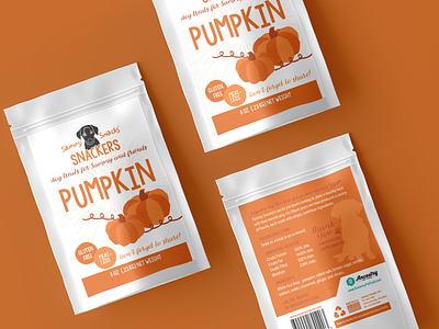 Sammy Snacks Snackers - Pumpkin branding design graphic design illustration labe packaging design pet food pets redesign vector