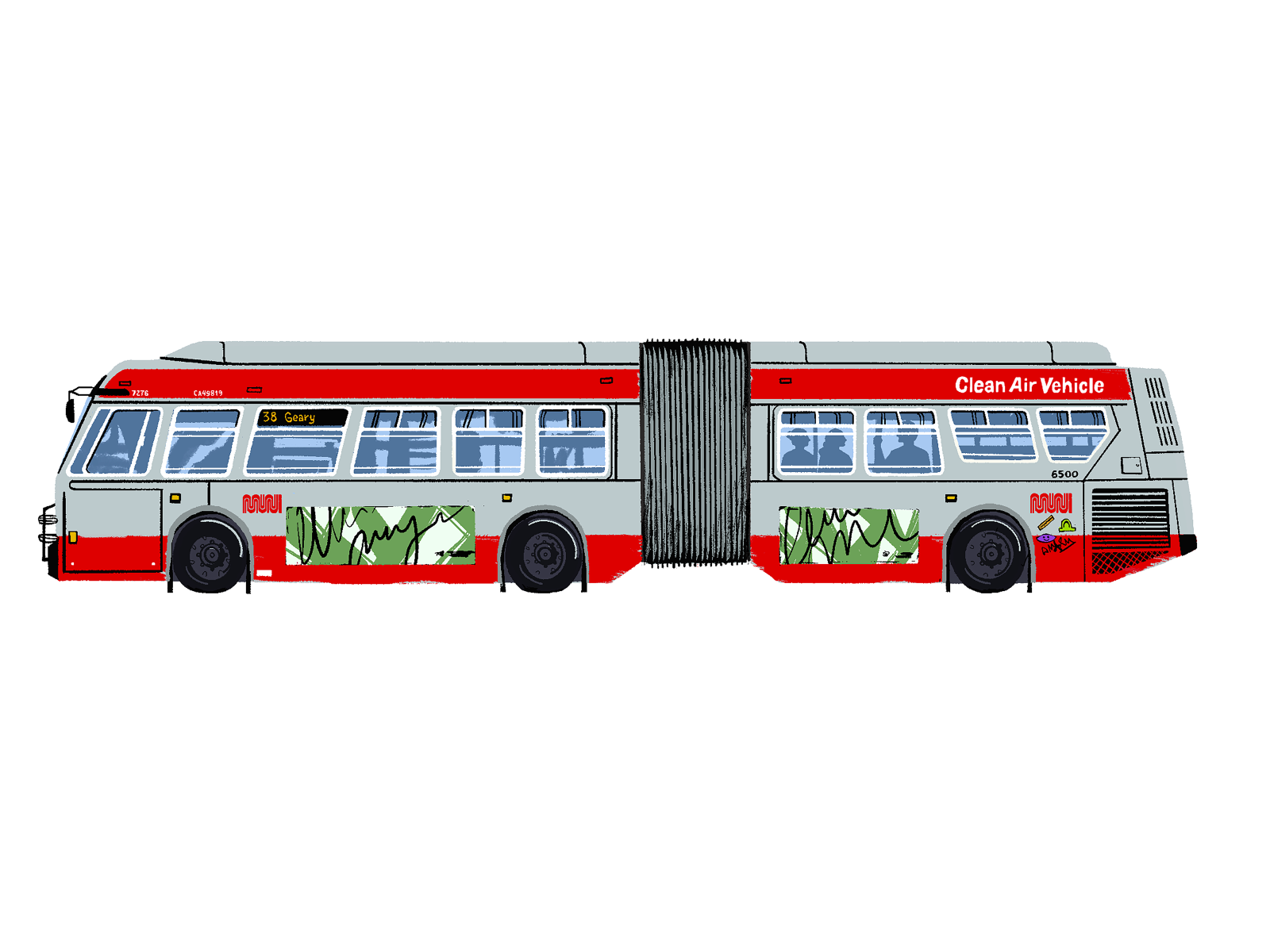38 Muni bus illustration muni procreate public transportation san francisco