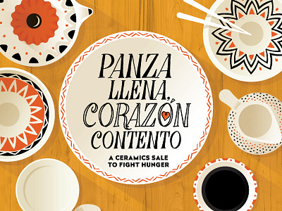 Panza Llena, Corazón Contento ceramics food illustration