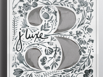 J.Luxe Third Anniversary Poster black and white fashion floral illustration poster