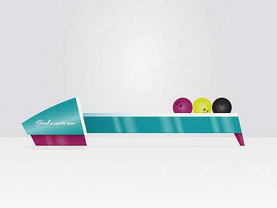 Bowl-a-Matic bowling flat illustration