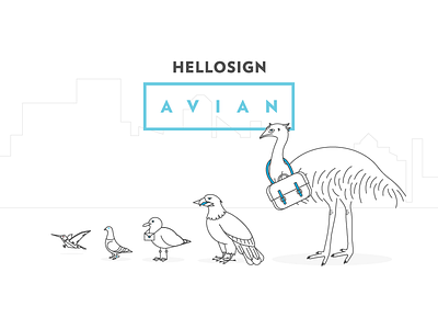 HelloSign Avian bird carrier document eagle emu pigeon seagull