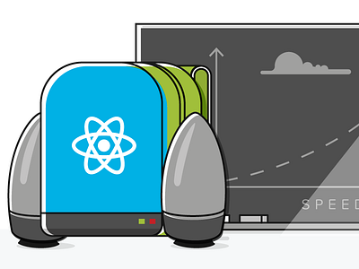 React Blog Post book bag chalkboard illustration jetpack react