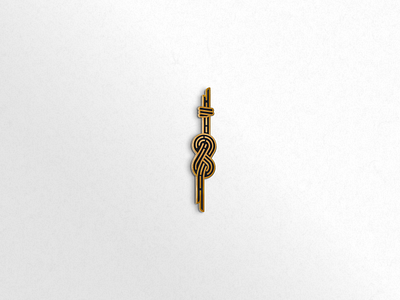 Double Eight Knot knot lapel metallic mockup pin shading