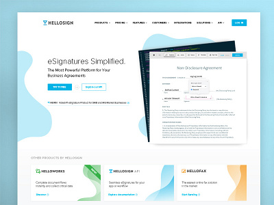 HelloSign Home Page