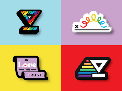 HelloSign Pride Stickers brand colors hellosign pride rainbow retro stickers swag