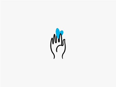 Giving Hand Mark C giving hand hand concept heart icon logo mark volunteer