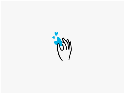 Giving Hand Mark D hand hand concept heart icon logo mark volunteer