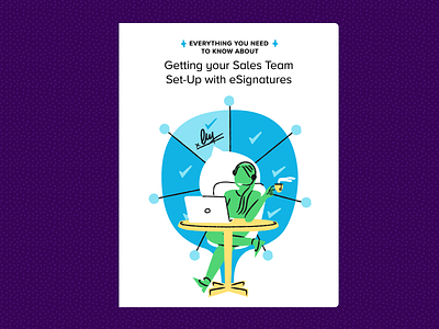 eSignature for Sales Teams eBook cover design hellosign illustration office type ui vector
