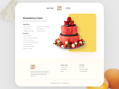 Recipe Page Design - Fibre & Nuts bakery cake clean design fibre minimal modern nuts ui web website