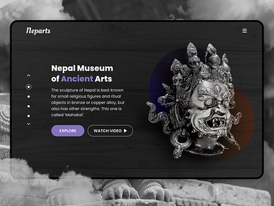Ancient Nepal ancient app blend clean design history landing modern nepal nepali design old page rock sculpture stone ui web webdesign
