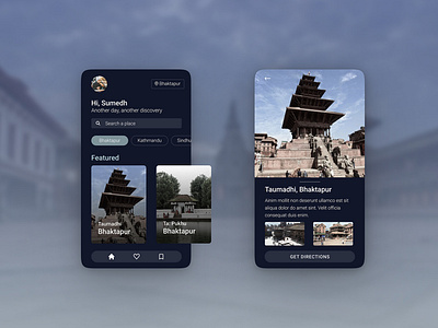 Travel Bhaktapur, Nepal ancient android apple bhaktapur clean design flutter flutter design iphone iphonex local mobile mobile app mobile ui modern nepal nepali design smartphone ui ux