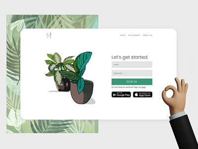 Nursery Login Screen Design branding clean design earth green layout minimal modern nepal nepali nepali design nursery plant simple ui ux web webdesign website website design