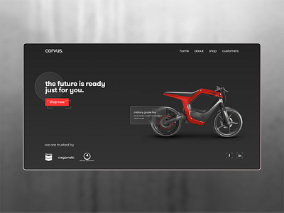 Futuristic Minimalism feat. Glassmorphism bicycle bike contrast dark flat future futuristic glass glassmorphism landing minimal minimalism modern motorcyle nepal nepali simple ui uitrends uiux