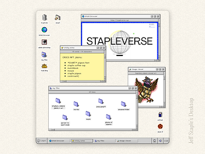 "Jeff Staple's Desktop" NFT Artwork bitski design droplink illustration jeff staple nft nft art old school twitter web web design windows windows 98