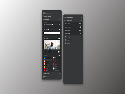 Videoconference menu 💻 design interface ui web design