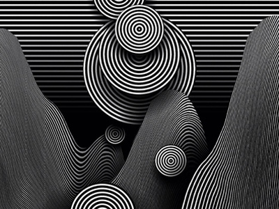 Linear Rising black digital art geometric iphone lines white
