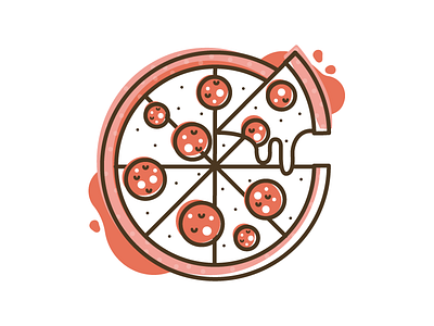 Mmmm Pizza illustration pepperoni pizza