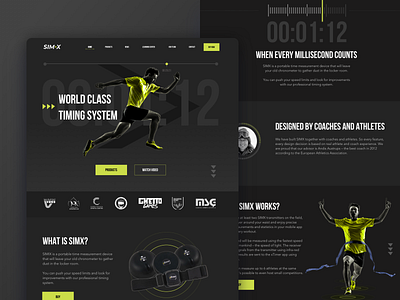 SimX animation bluetooth clean design device green gym movement running sports branding sports website transition web design website