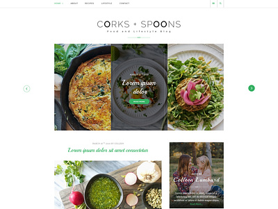 Corks and Spoons BLOG branding design web