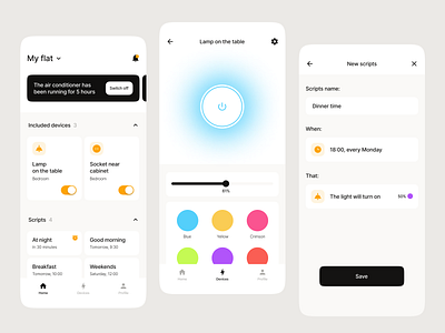 Smart home app app clean design device minimal smartapp smarthome ui ux