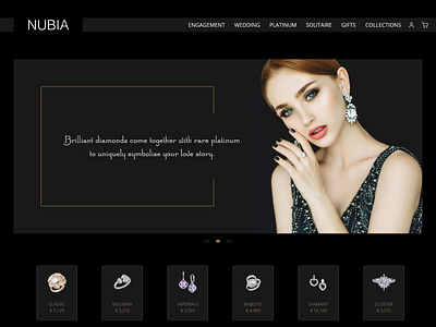 "NUBIA" is an online jewelry store adobe photoshop adobexd branding design jewellery online online shopping ui